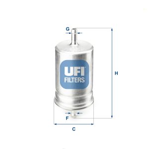 Filtru combustibil UFI 31.510.00 ISUZU TROOPER III 3,494 cmc (6VE1) benzina 215 UFI 31.510.00