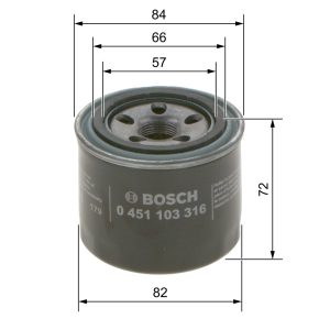 Filtru ulei BOSCH 0 451 103 316 ISUZU GEMINI 1,588 cmc (4XE1-WU) benzina 132 BOSCH 0 451 103 316