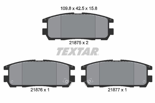 Set placute frana TEXTAR 2187501 ISUZU TROOPER II (UB) 3,059 cmc (4JG2 T) diesel 114 TEXTAR 2187501