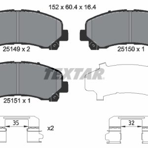 Set placute frana TEXTAR 2514901 ISUZU D-MAX III (TFR, TFS) 1,898 cmc (RZ4E-TCX) diesel 163 TEXTAR 2514901
