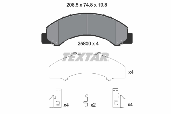 Set placute frana TEXTAR 2580001 ISUZU N (5th Generation) 5,193 cmc diesel 150 TEXTAR 2580001