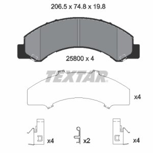 Set placute frana TEXTAR 2580001 ISUZU N (6th Generation) 2,999 cmc diesel 131 TEXTAR 2580001