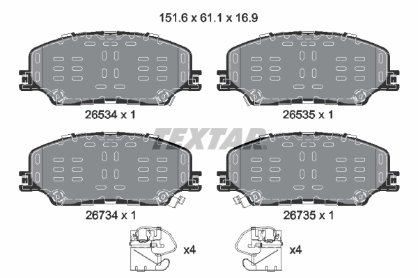 Set placute frana TEXTAR 2653401 ISUZU D-MAX III (TFR, TFS) 1,898 cmc (RZ4E-TC) diesel 150 TEXTAR 2653401