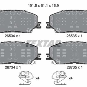 Set placute frana TEXTAR 2653401 ISUZU D-MAX III (TFR, TFS) 1,898 cmc (RZ4E-TCX) diesel 163 TEXTAR 2653401