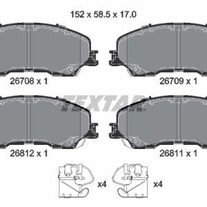 Set placute frana TEXTAR 2670801 ISUZU D-MAX III platou / sasiu (TFR, TFS) 1,898 cmc (RZ4E-TCX) diesel 163 TEXTAR 2670801