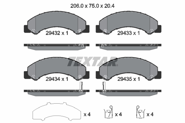 Set placute frana TEXTAR 2943201 ISUZU N (6th Generation) 2,999 cmc diesel 150 TEXTAR 2943201