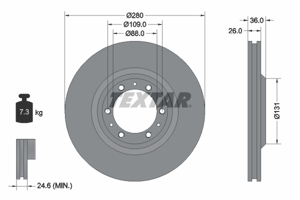 Disc frana TEXTAR 92091400 ISUZU TROOPER II (UB) 3,059 cmc (4JG2 T) diesel 114 TEXTAR 92091400