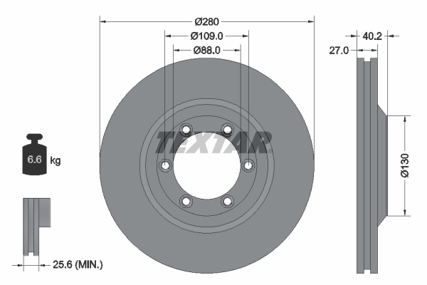 Disc frana TEXTAR 92174803 ISUZU D-MAX III platou / sasiu (TFR, TFS) 1,898 cmc (RZ4E-TCX) diesel 163 TEXTAR 92174803
