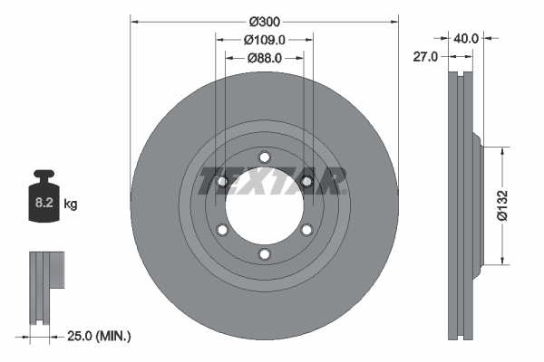Disc frana TEXTAR 92282403 ISUZU D-MAX II (TFR, TFS) 1,898 cmc (RZ4E-TC) diesel 163 TEXTAR 92282403