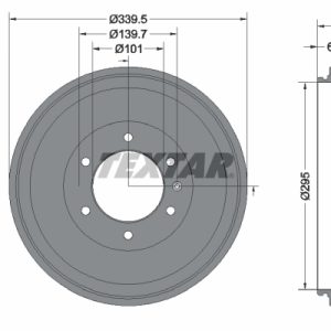 Tambur frana TEXTAR 94043300 ISUZU D-MAX I (TFR, TFS) 2,499 cmc (4JK1-TC) diesel 136 TEXTAR 94043300