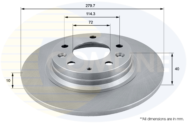 Disc frana COMLINE ADC0450 ISUZU IMPULSE 1,588 cmc (4XE1-V) benzina 97 COMLINE ADC0450