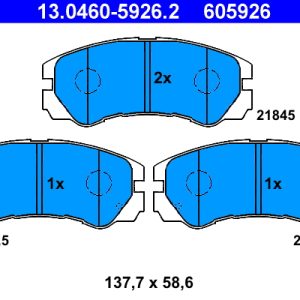 Set placute frana ATE 13.0460-5926.2 ISUZU TROOPER II (UB) 3,059 cmc (4JG2 T) diesel 114 ATE 13.0460-5926.2