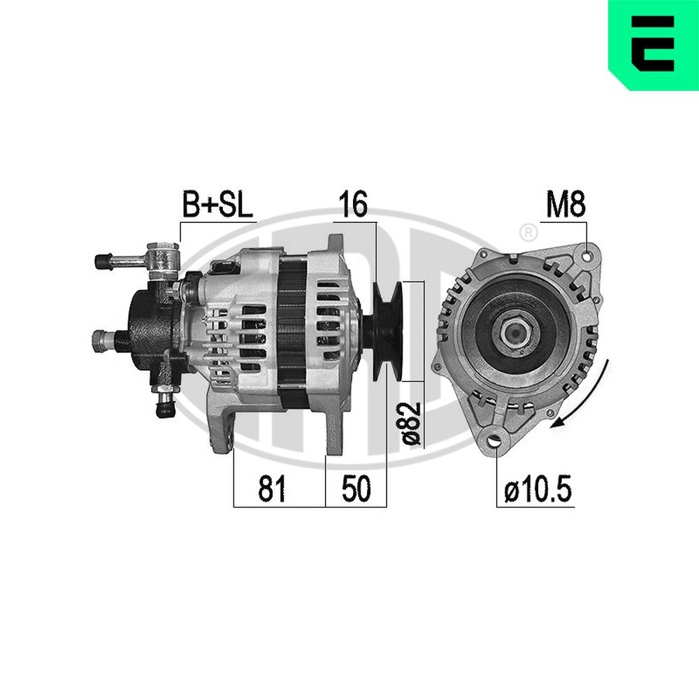 Alternator ERA 209523A ISUZU D-MAX I (TFR, TFS) 2,999 cmc (4JH1-TC) diesel 131 ERA 209523A