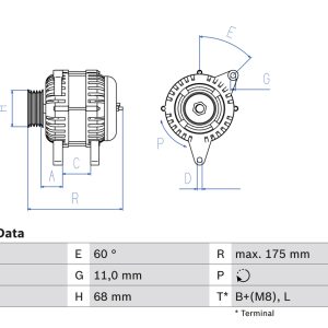 Alternator IVECO DAILY III caroserie 29 L 9 V diesel 90 cai BOSCH 0 986 041 960