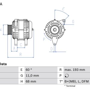 Alternator IVECO DAILY III platou / sasiu 29 L 9 diesel 90 cai BOSCH 0 986 042 820