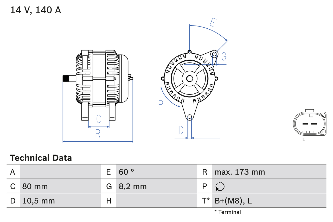 Alternator IVECO DAILY III platou / sasiu 50 C 17 diesel 166 cai BOSCH 0 986 049 950