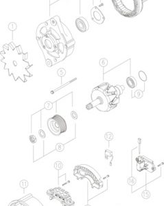 Alternator IVECO MK 110-16 AT diesel 160 cai MAHLE ORIGINAL MG 384