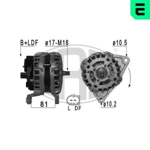 Alternator IVECO DAILY IV caroserie 35C18 V, 35C18 V/P, 35S18 V, 35S18 V/P diesel 176 cai ERA 209025A