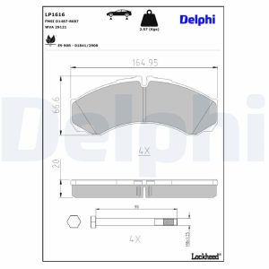 Set placute frana DELPHI LP1616 – IVECO | AutoRival