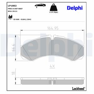 Set placute frana DELPHI LP1802 – IVECO | AutoRival