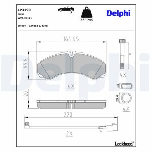 Set placute frana DELPHI LP3190 – IVECO | AutoRival