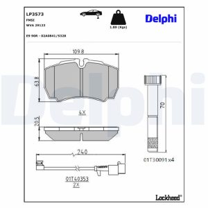 Set placute frana DELPHI LP3573 – IVECO | AutoRival