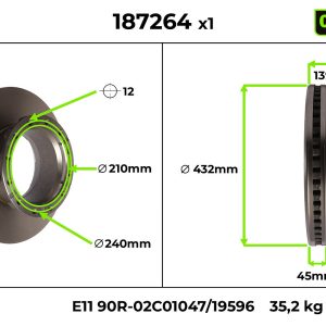 Disc frana VALEO 187264 – IVECO | AutoRival