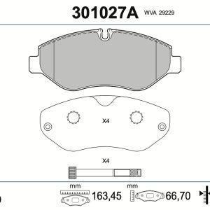 Set placute frana VALEO 301027A – IVECO | AutoRival