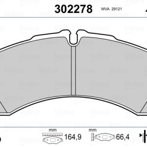 Set placute frana VALEO 302278 – IVECO | AutoRival