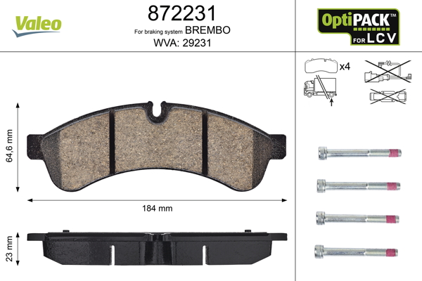 Set placute frana VALEO 872231 – IVECO | AutoRival