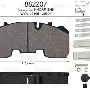 Set placute frana VALEO 882207 – IVECO | AutoRival