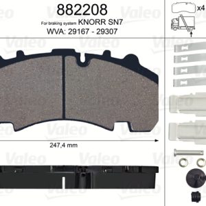 Set placute frana VALEO 882208 – IVECO | AutoRival
