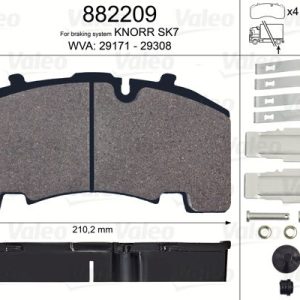 Set placute frana VALEO 882209 – IVECO | AutoRival