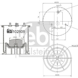 Burduf suspensie pneumatica FEBI BILSTEIN 102809