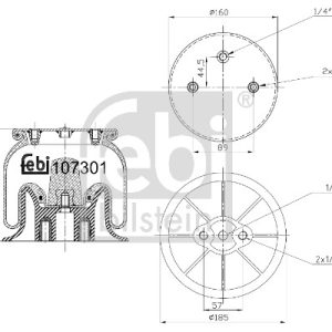 Burduf suspensie pneumatica FEBI BILSTEIN 107301