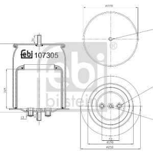 Burduf suspensie pneumatica FEBI BILSTEIN 107305