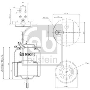 Burduf suspensie pneumatica FEBI BILSTEIN 109316 – imagine produs
