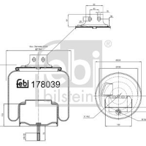 Burduf suspensie pneumatica FEBI BILSTEIN 178039