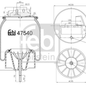 Burduf suspensie pneumatica FEBI BILSTEIN 47540