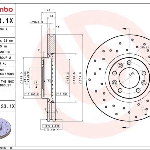 Disc frana BREMBO 09.C133.1X – IVECO | AutoRival