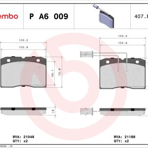 Set placute frana BREMBO P A6 009 – IVECO | AutoRival