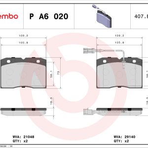 Set placute frana BREMBO P A6 020 – IVECO | AutoRival