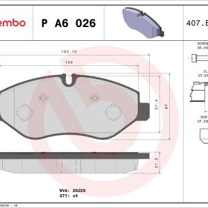 Set placute frana BREMBO P A6 026 – IVECO | AutoRival