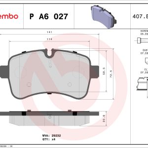 Set placute frana BREMBO P A6 027 – IVECO | AutoRival