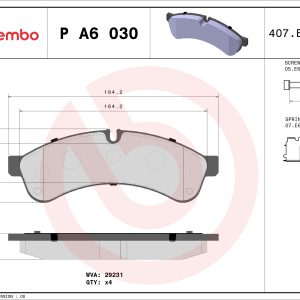 Set placute frana BREMBO P A6 030 – IVECO | AutoRival