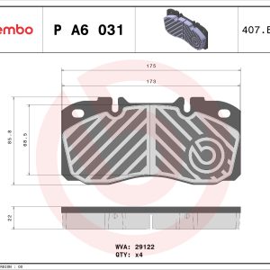 Set placute frana BREMBO P A6 031 – IVECO | AutoRival