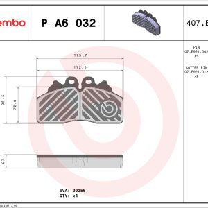 Set placute frana BREMBO P A6 032 – IVECO | AutoRival