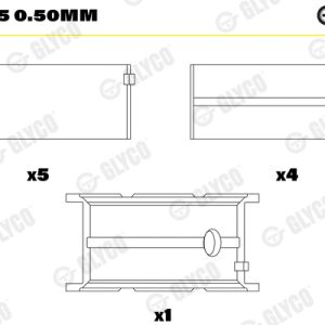 Cuzineti arbore cotit GLYCO H1020/5 0.50mm – IVECO | AutoRival