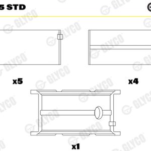 Cuzineti arbore cotit GLYCO H1020/5 STD – IVECO | AutoRival