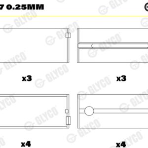 Cuzineti arbore cotit GLYCO H1048/7 0.25mm – IVECO | AutoRival